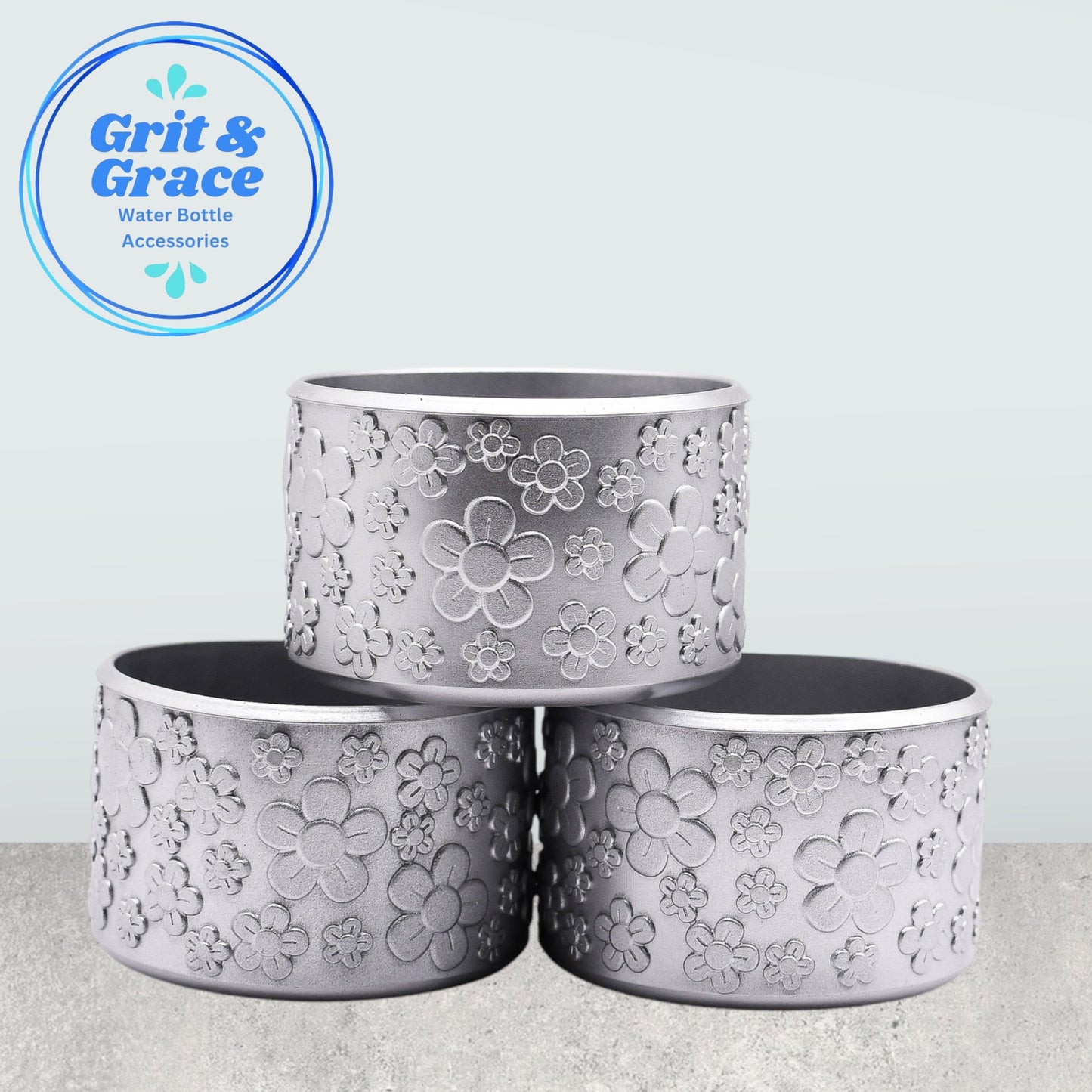 Flower Texture Silver Gloss Boot