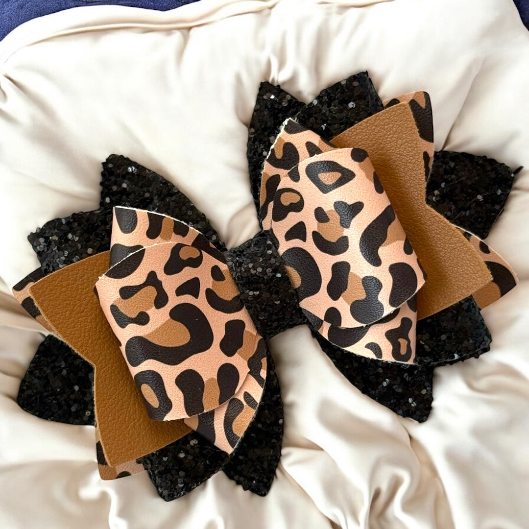 Boho Magnolia Leopard Bow
