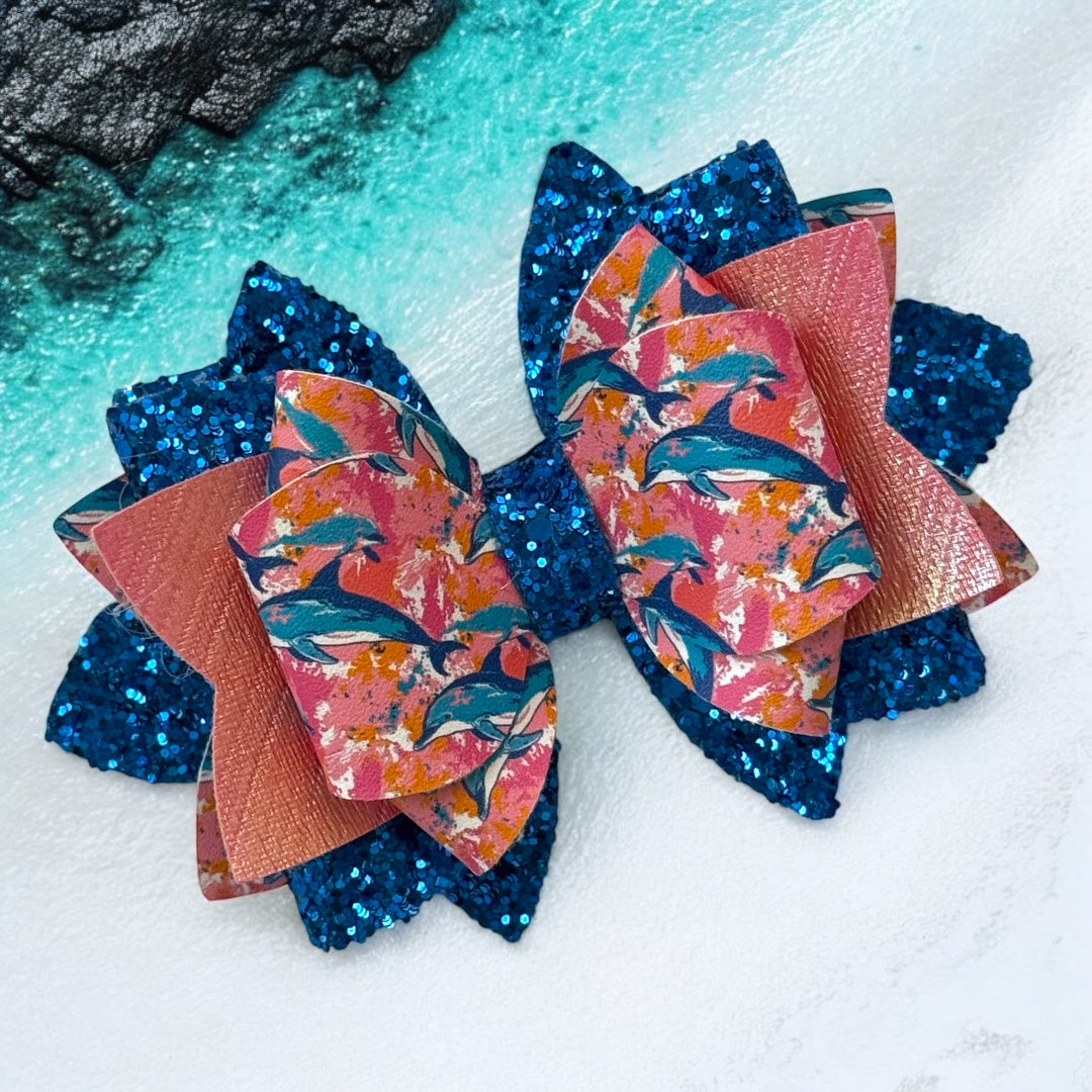Preppy Dolphins Bow