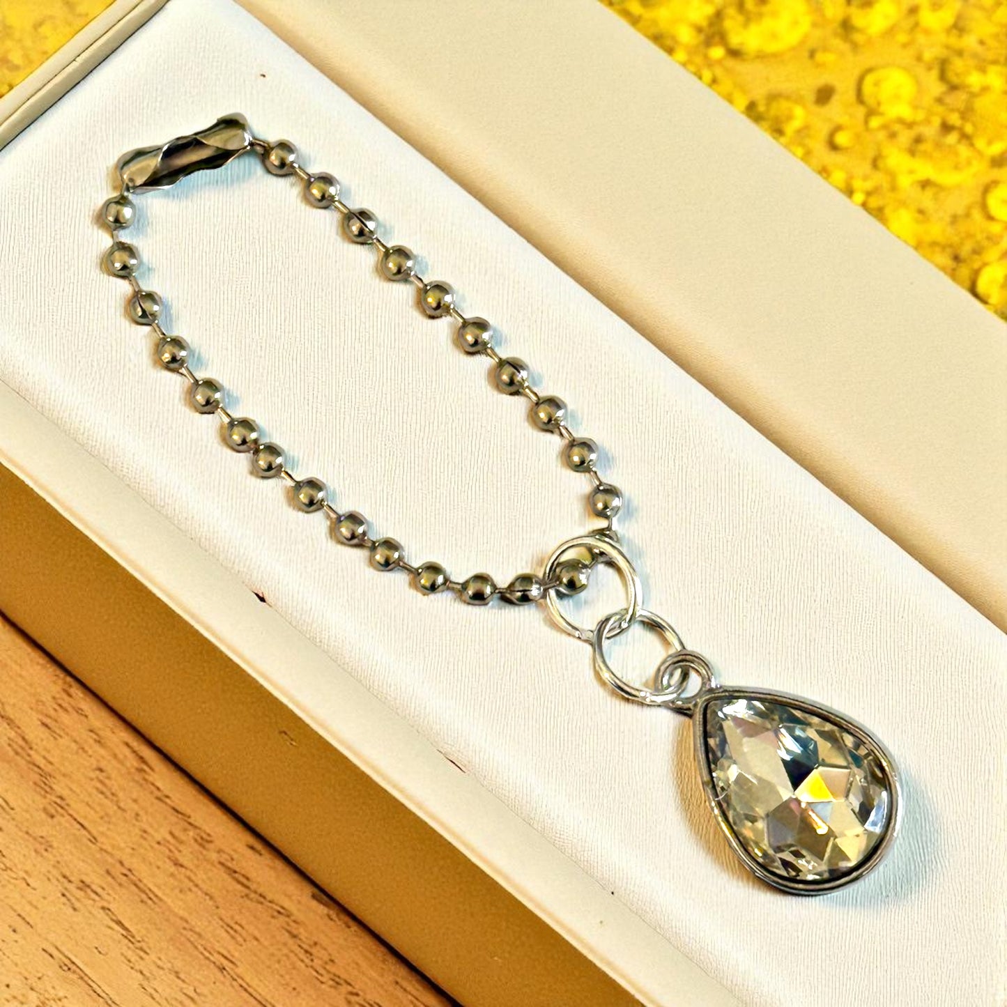 Crystal Clear Gem Handle Charm