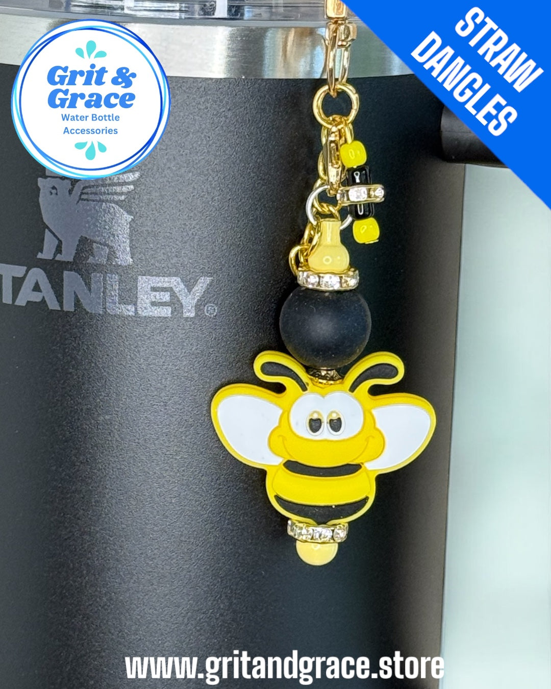 Bumble Bee Straw Dangle