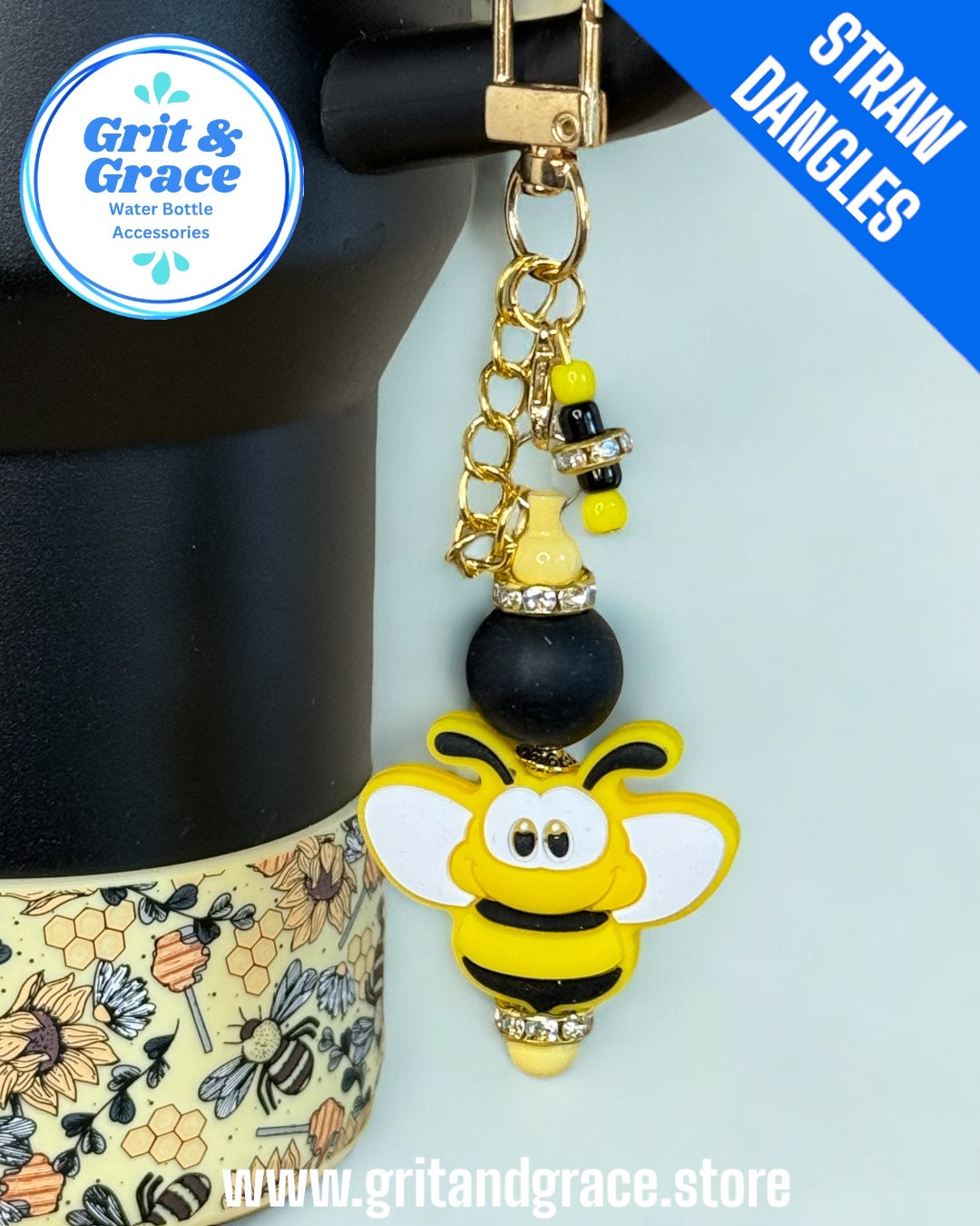 Bumble Bee Straw Dangle