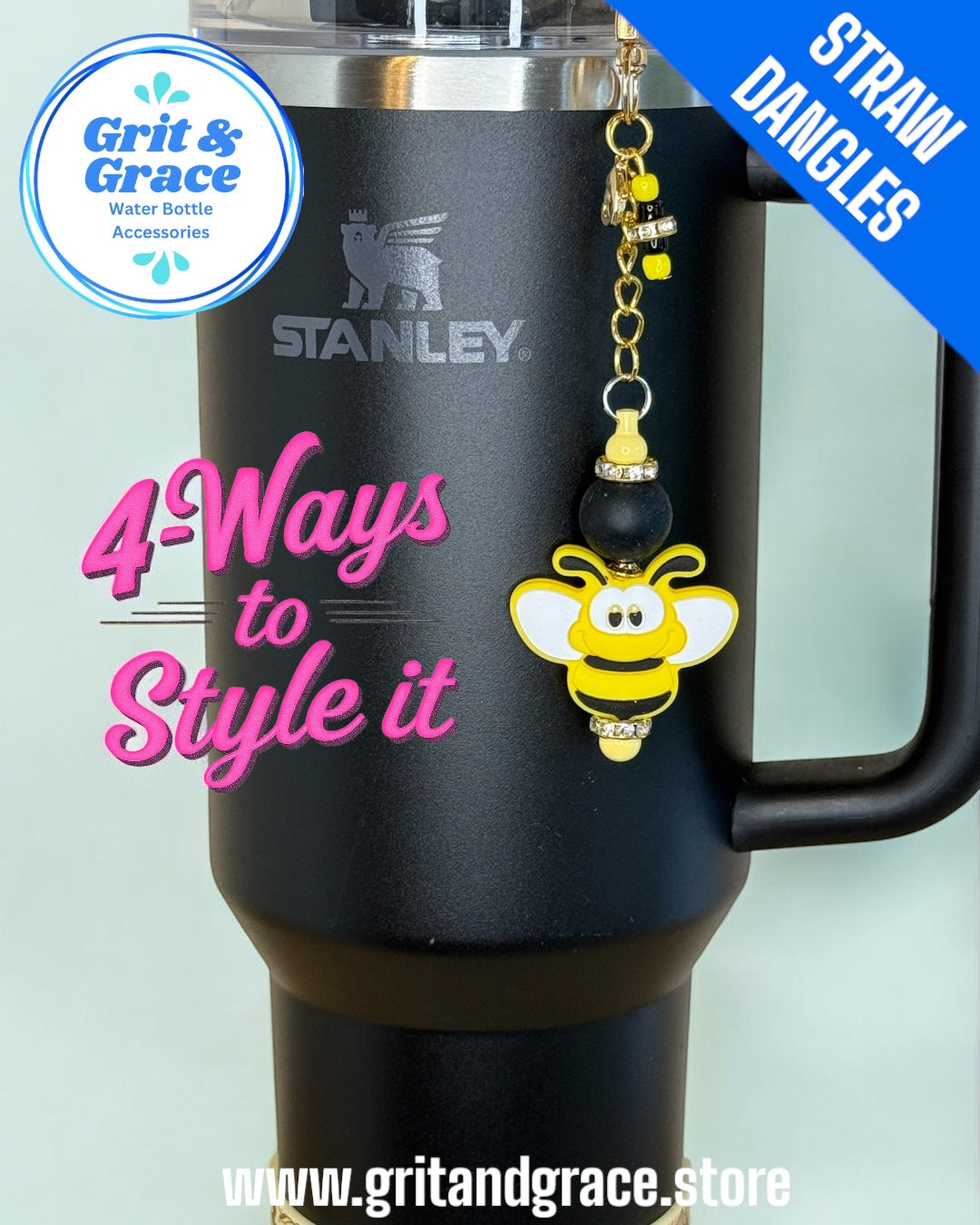 Bumble Bee Straw Dangle