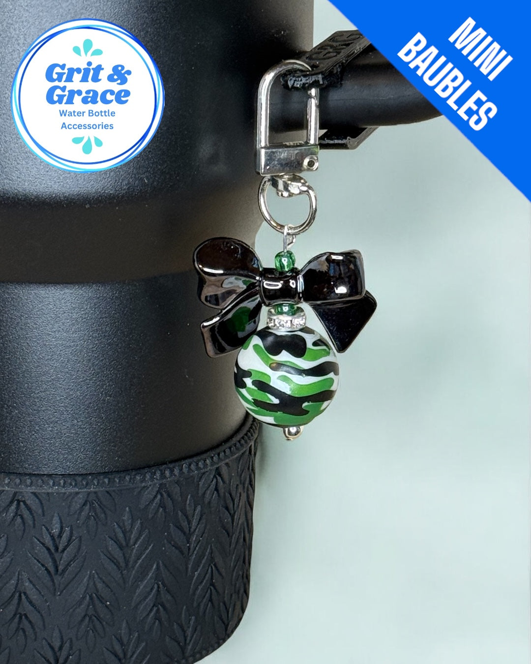 Green Camo Mini Straw Bauble