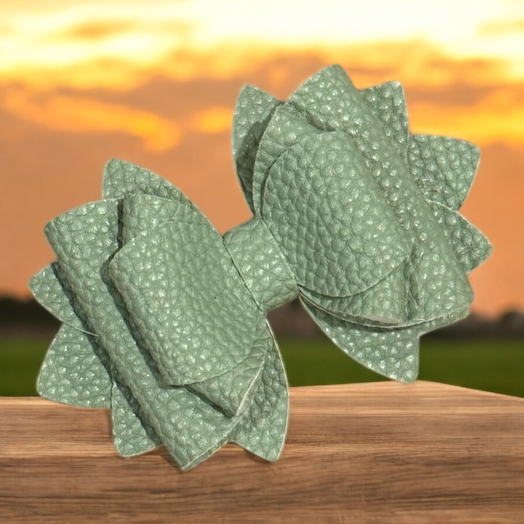Sage Green Pebbled Bow