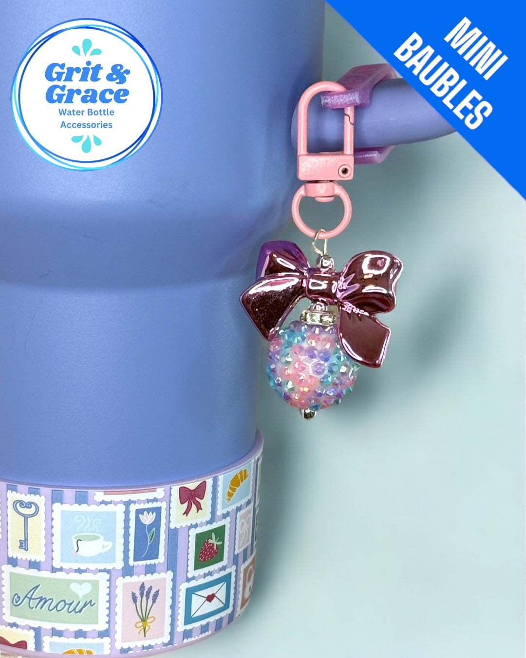 Pink & Purple Shine Mini Straw Bauble
