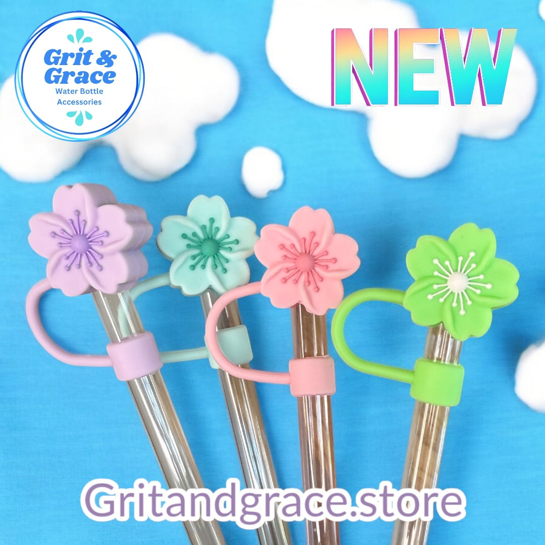 Purple Cherry Blossom Straw Topper