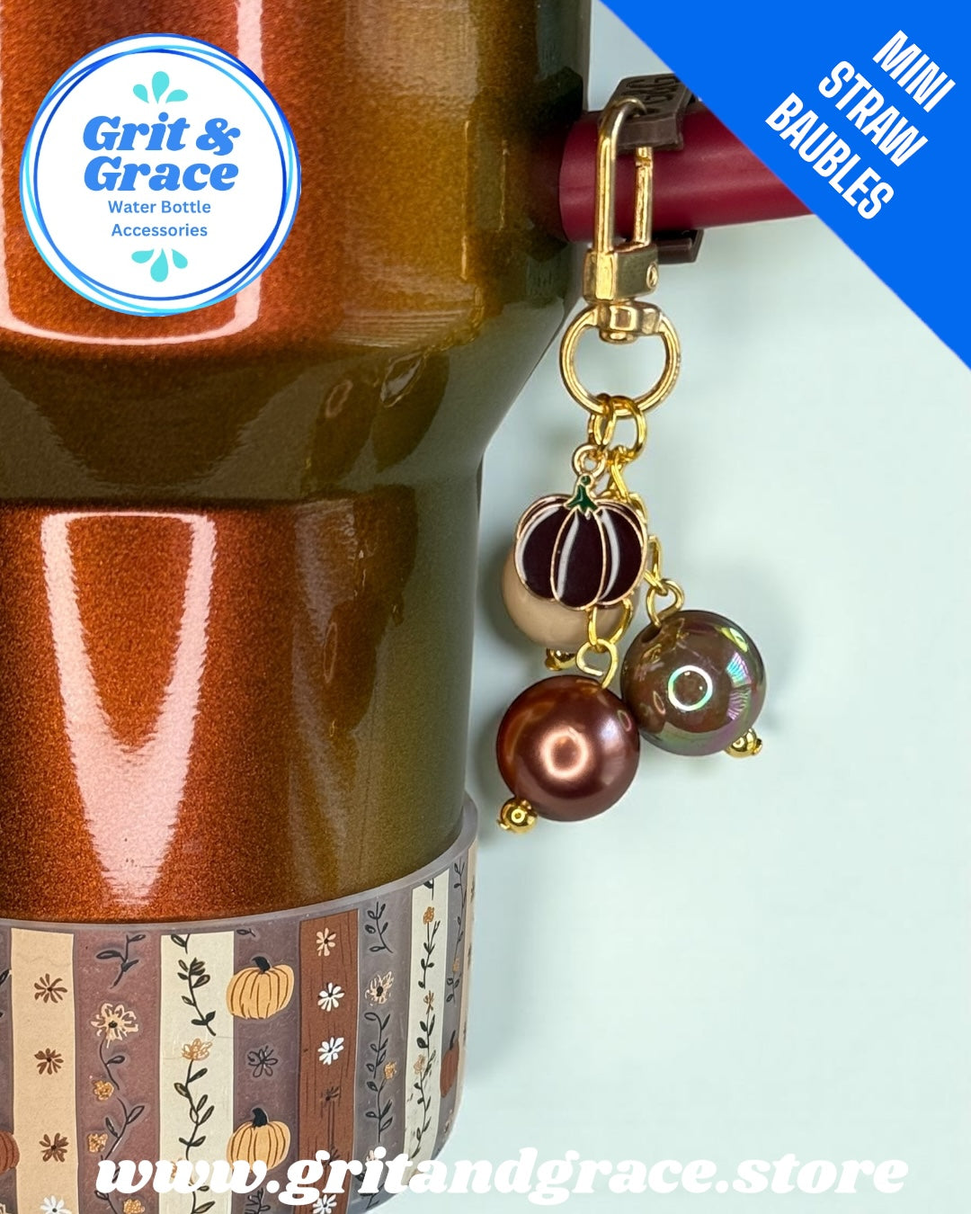 Pumpkin Patch Mini Straw Bauble