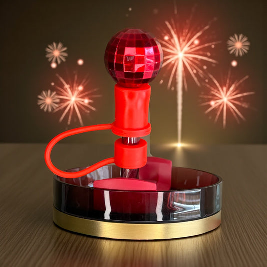 Red Disco Ball Straw Topper
