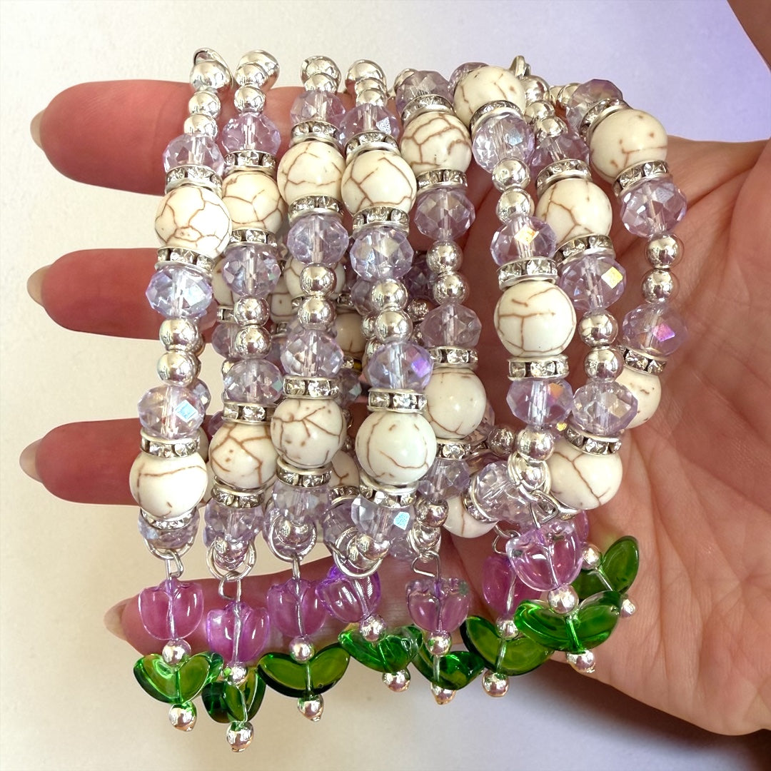 Tumbler Handle Jewelry - Purple Howlite