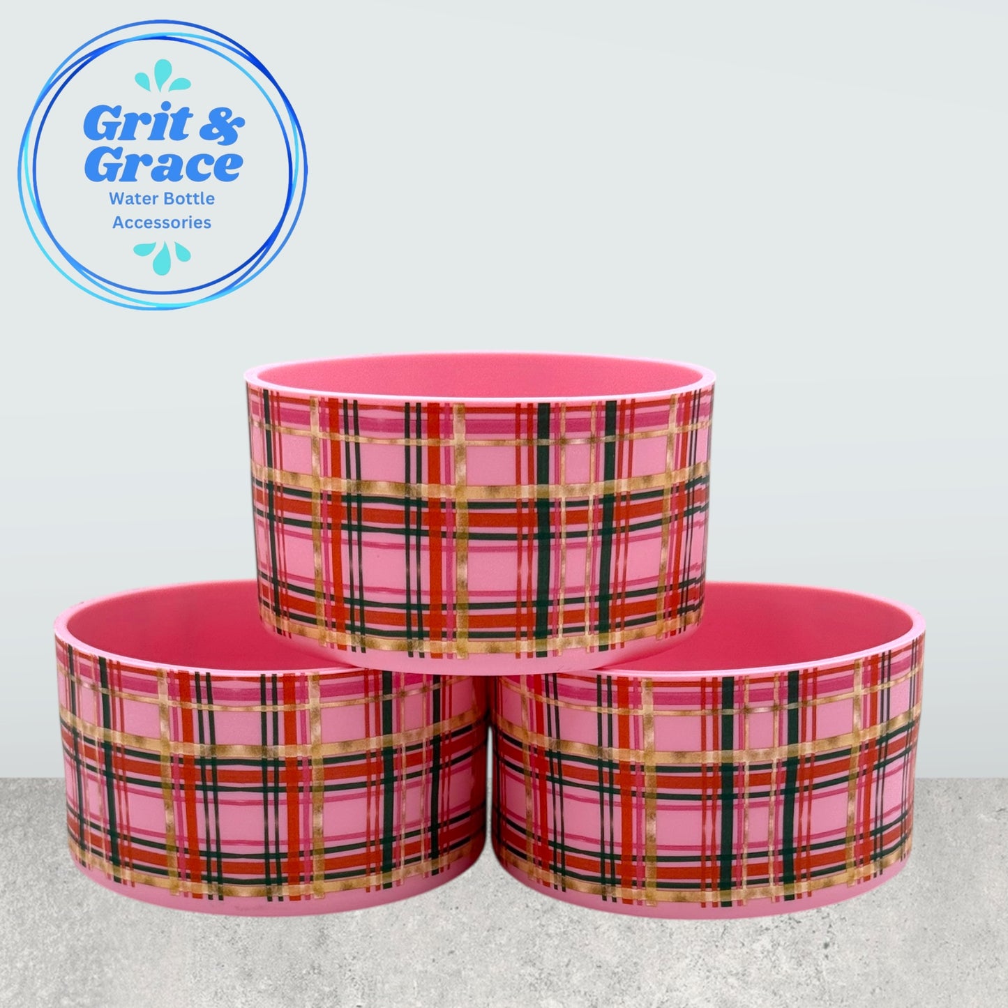 Pink Candy Cane Plaid Boot