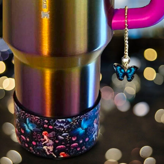 Blue Morpho Butterfly Handle Charm