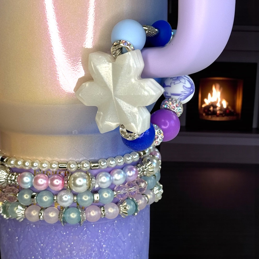 White Iridescent Snowflake Handle Bracelet
