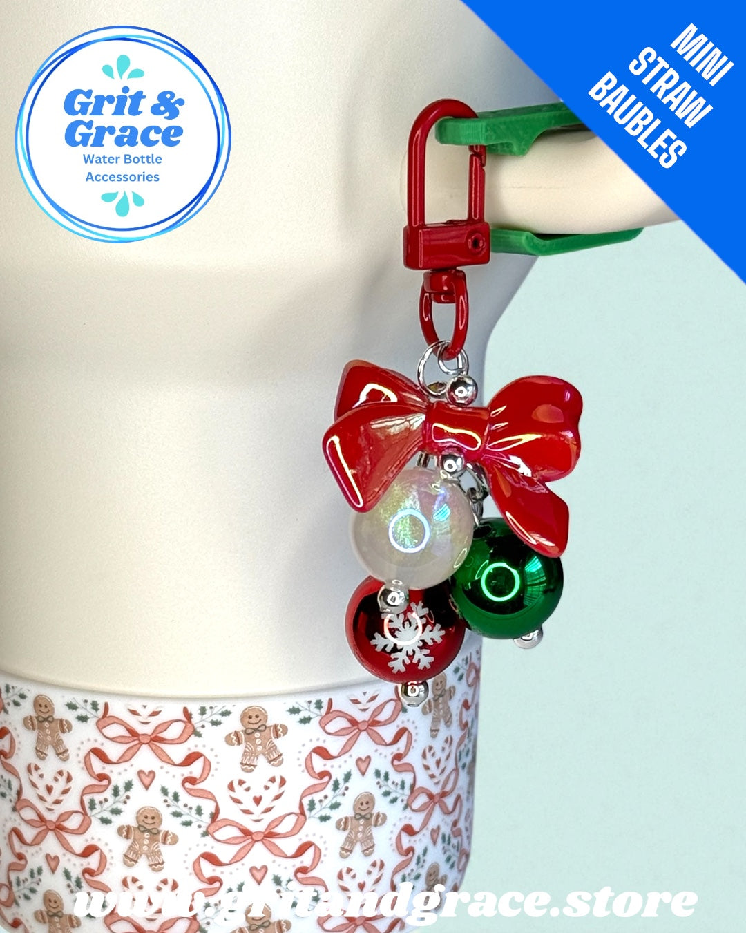 Red Snowflake Bow Mini Bauble
