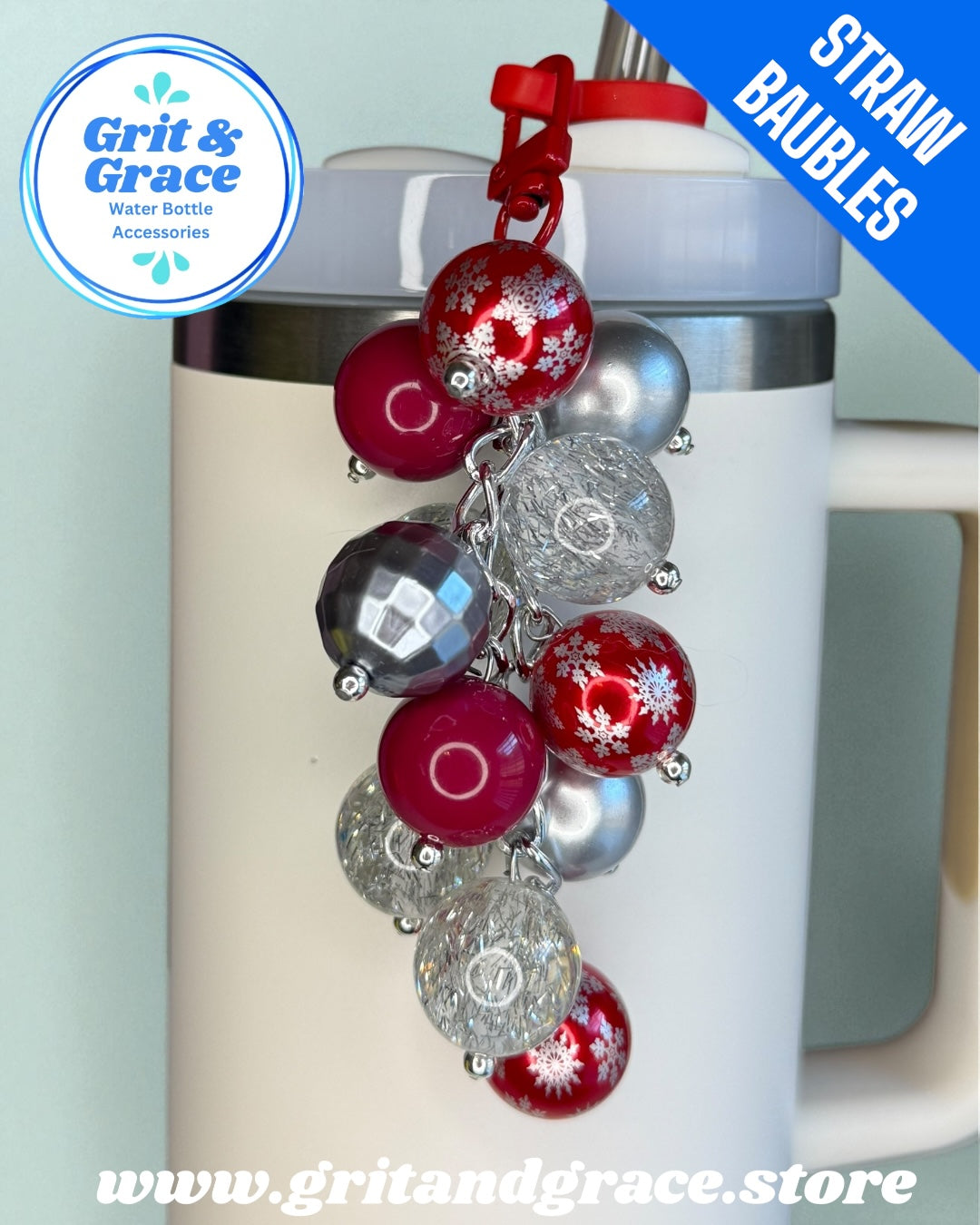 Red Snowflake #8 Straw Bauble