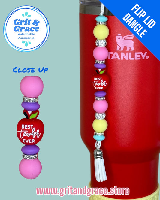 Best Teacher 3D Apple Flip Lid Dangle