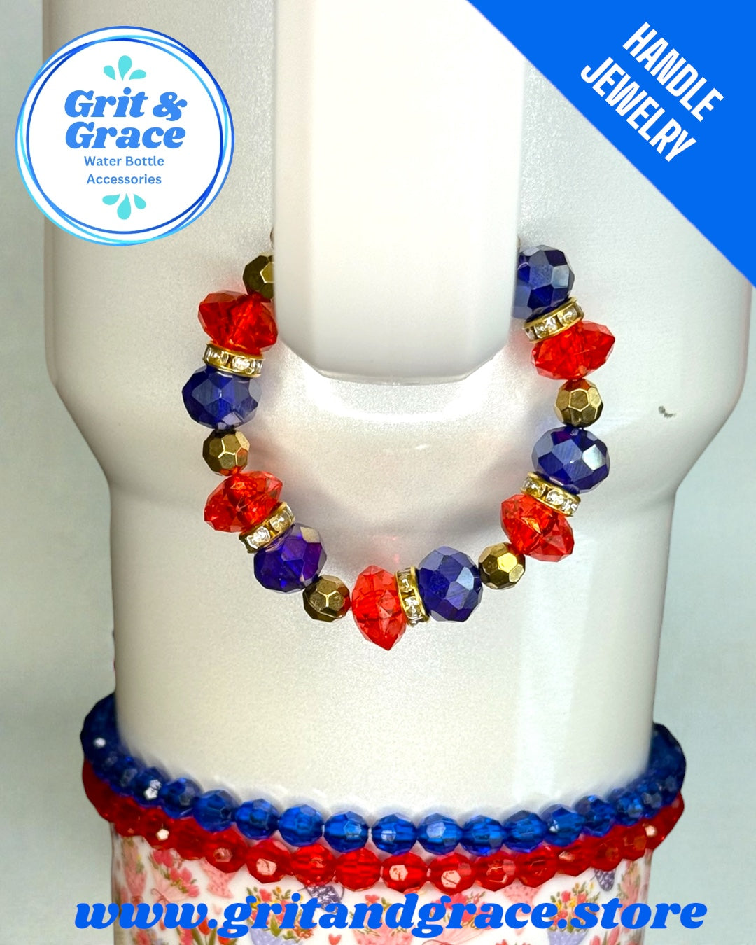 Tumbler Handle Jewelry - Retro Bouquet