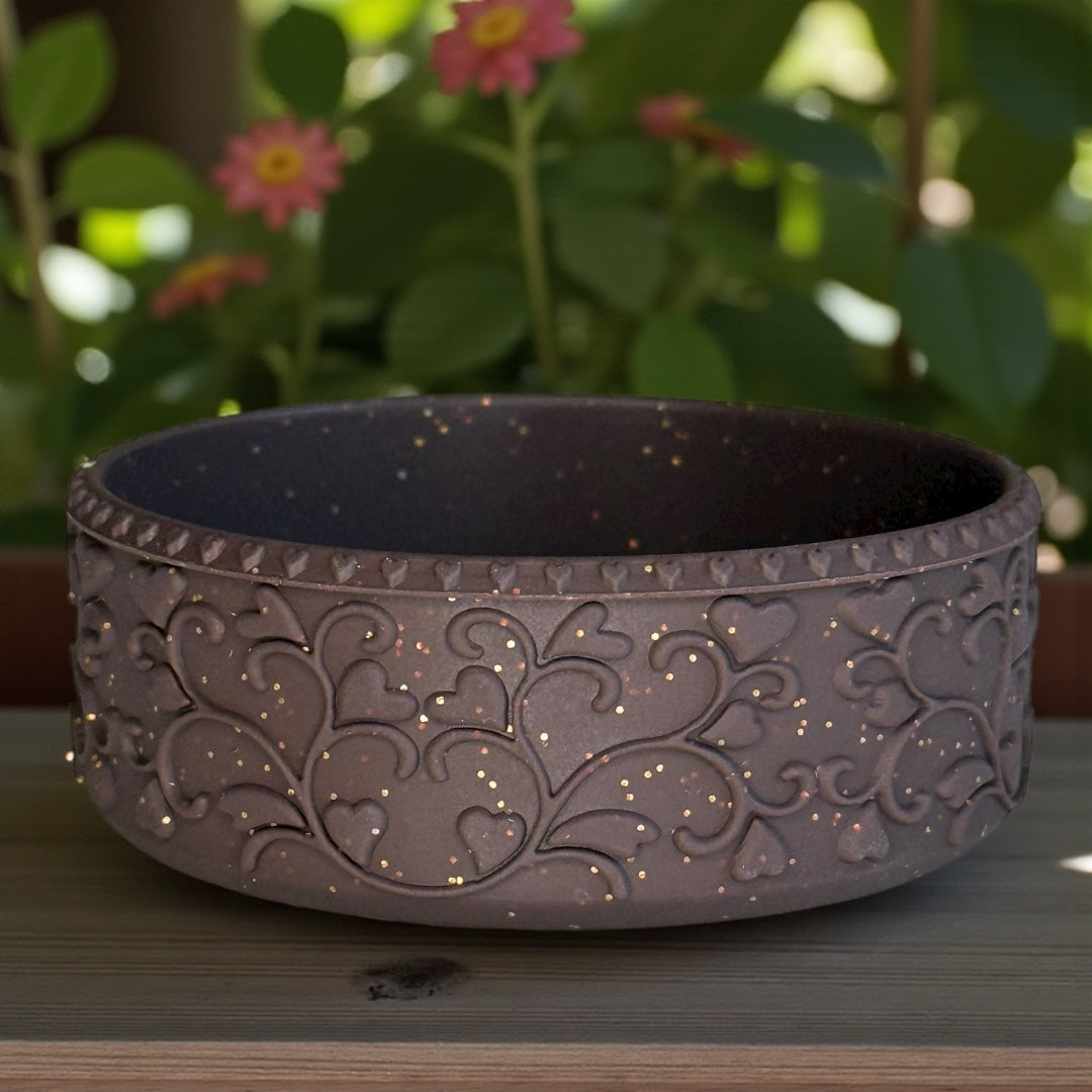 Heart Scroll Chocolate & Gold Glitter Shorty Boot