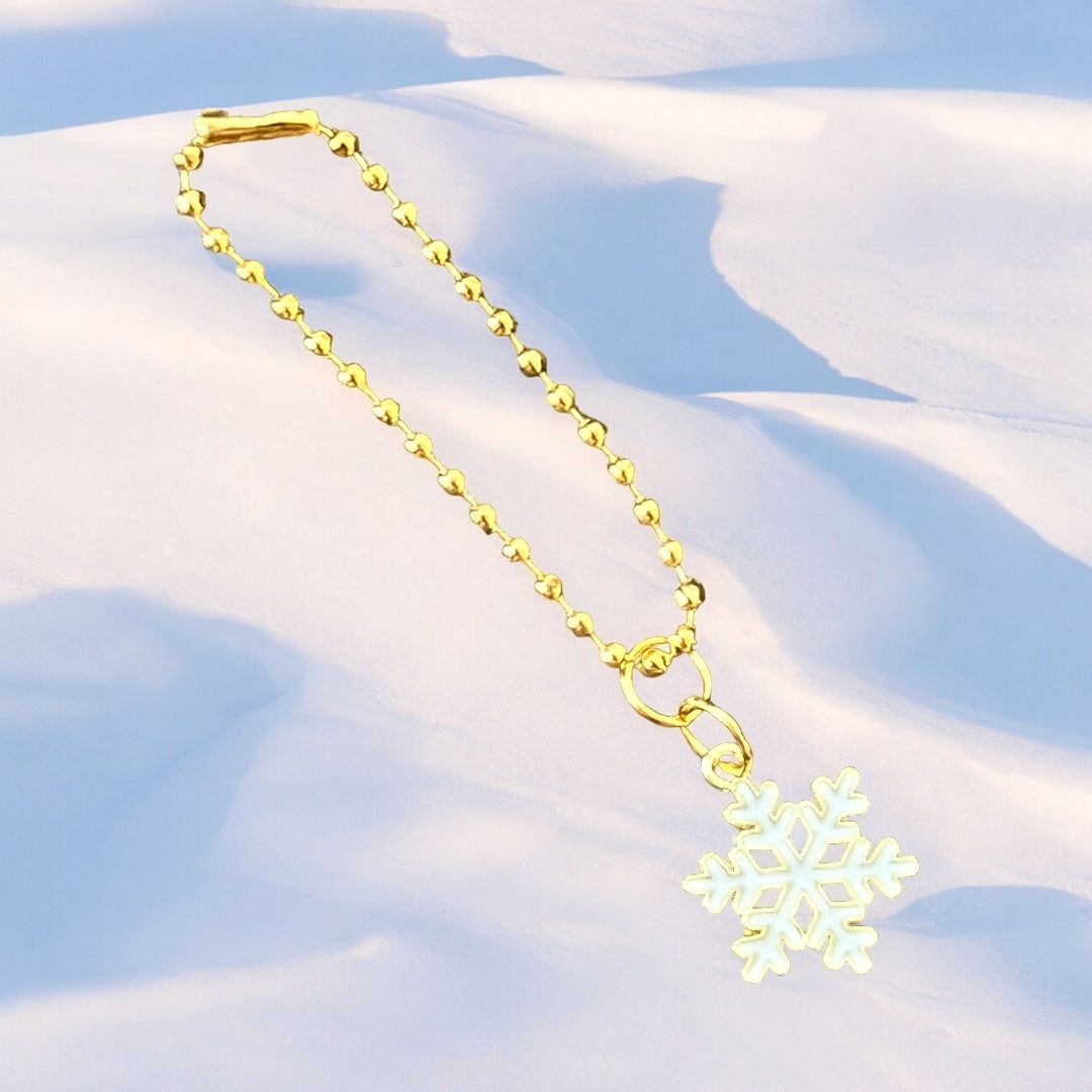 Ice Princess White Snowflake Handle Charm