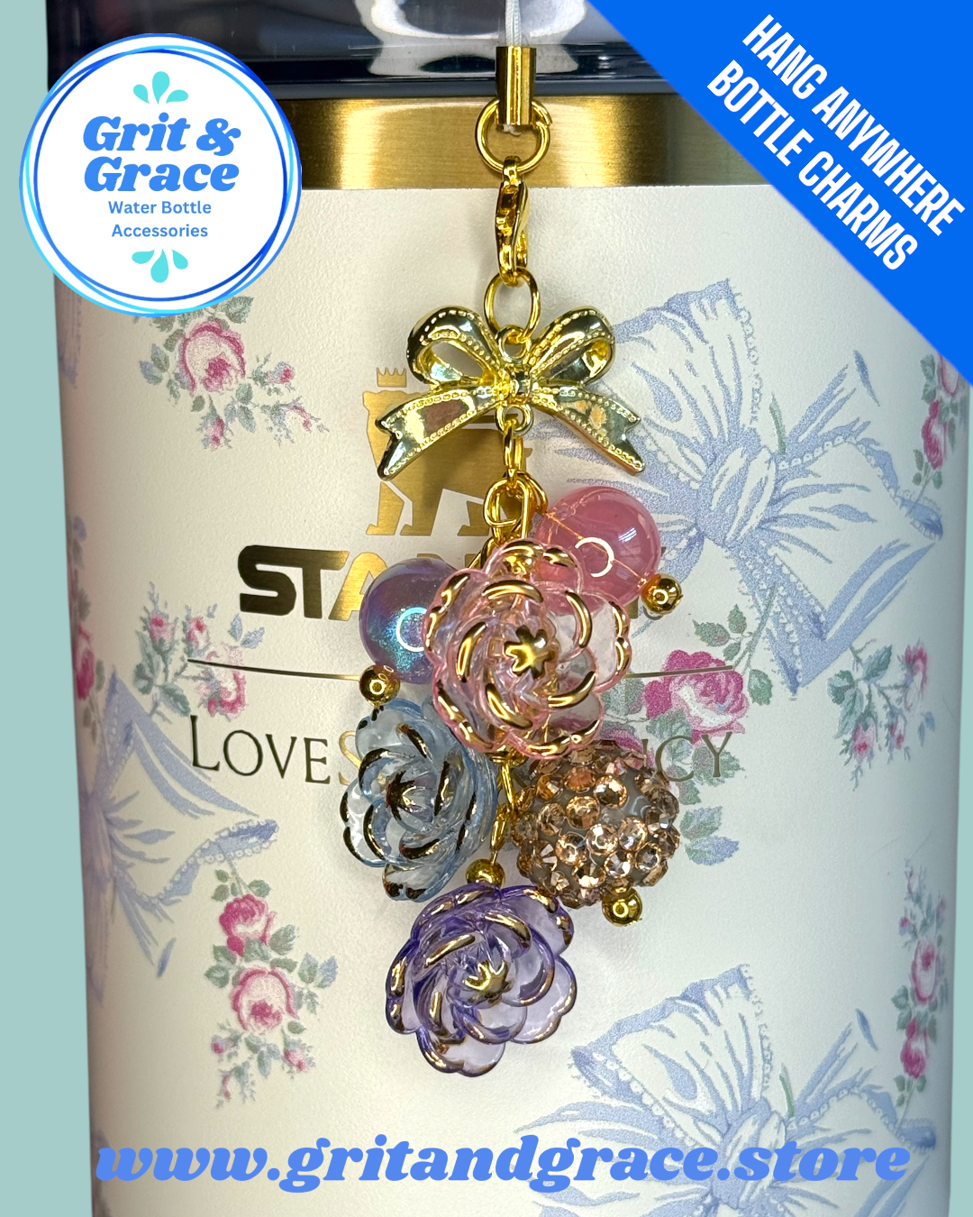 Hang Anywhere Romantic Floral Bottle Charm