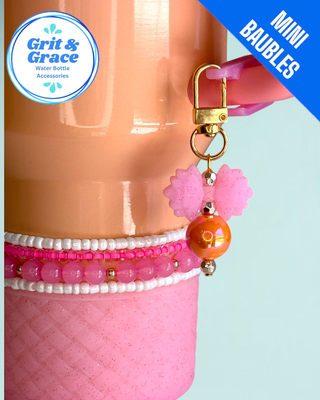 Gracie Mini Straw Bauble- Mesa Sunset Glitter