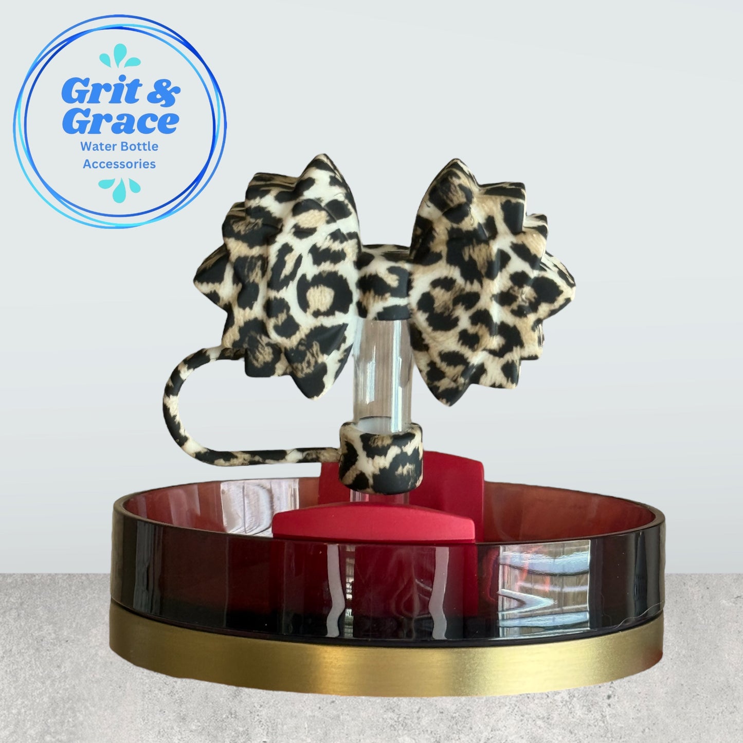 Gracie Brown Leopard Straw Topper