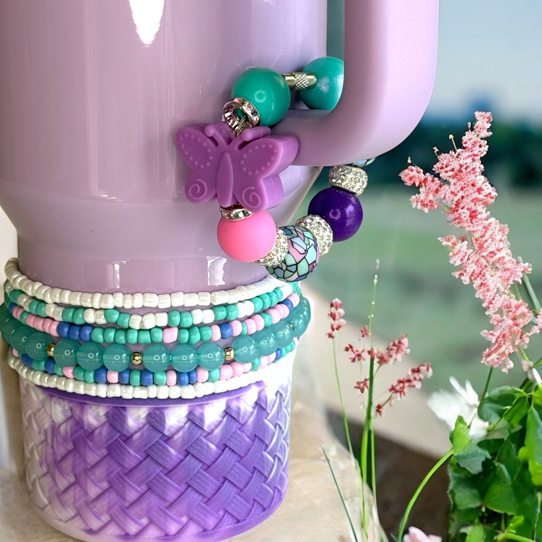 Stained Glass Butterfly Handle Bracelet