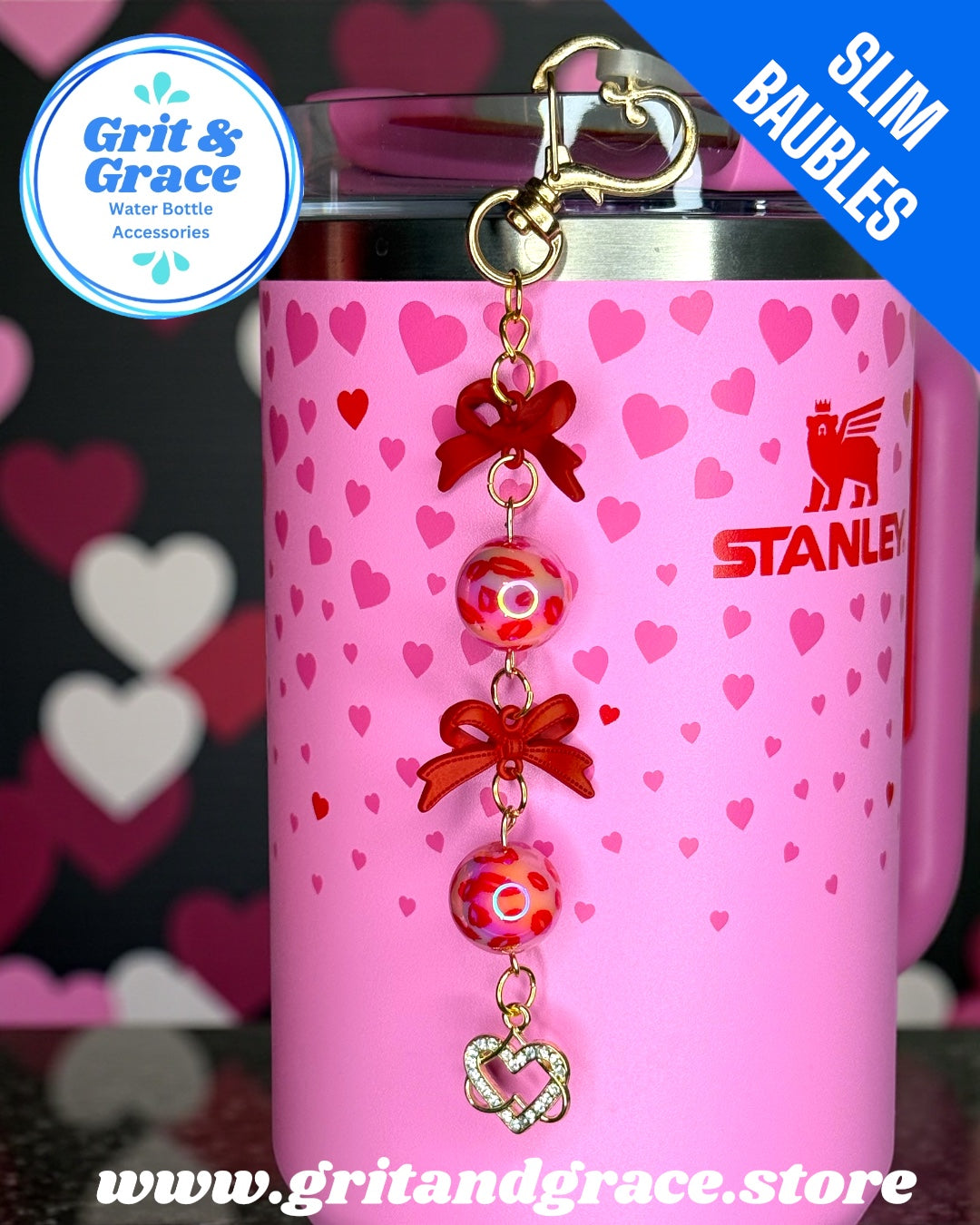 Slim Red & Pink Lips Mini Bauble