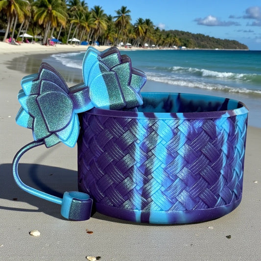 Gracie Deep Ocean Swirl Straw Topper