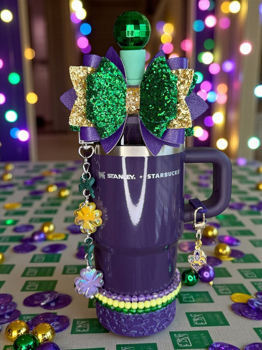 Mardi Gras Colorblock Bow