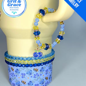 Tumbler Handle Jewelry - Blueberry Bees