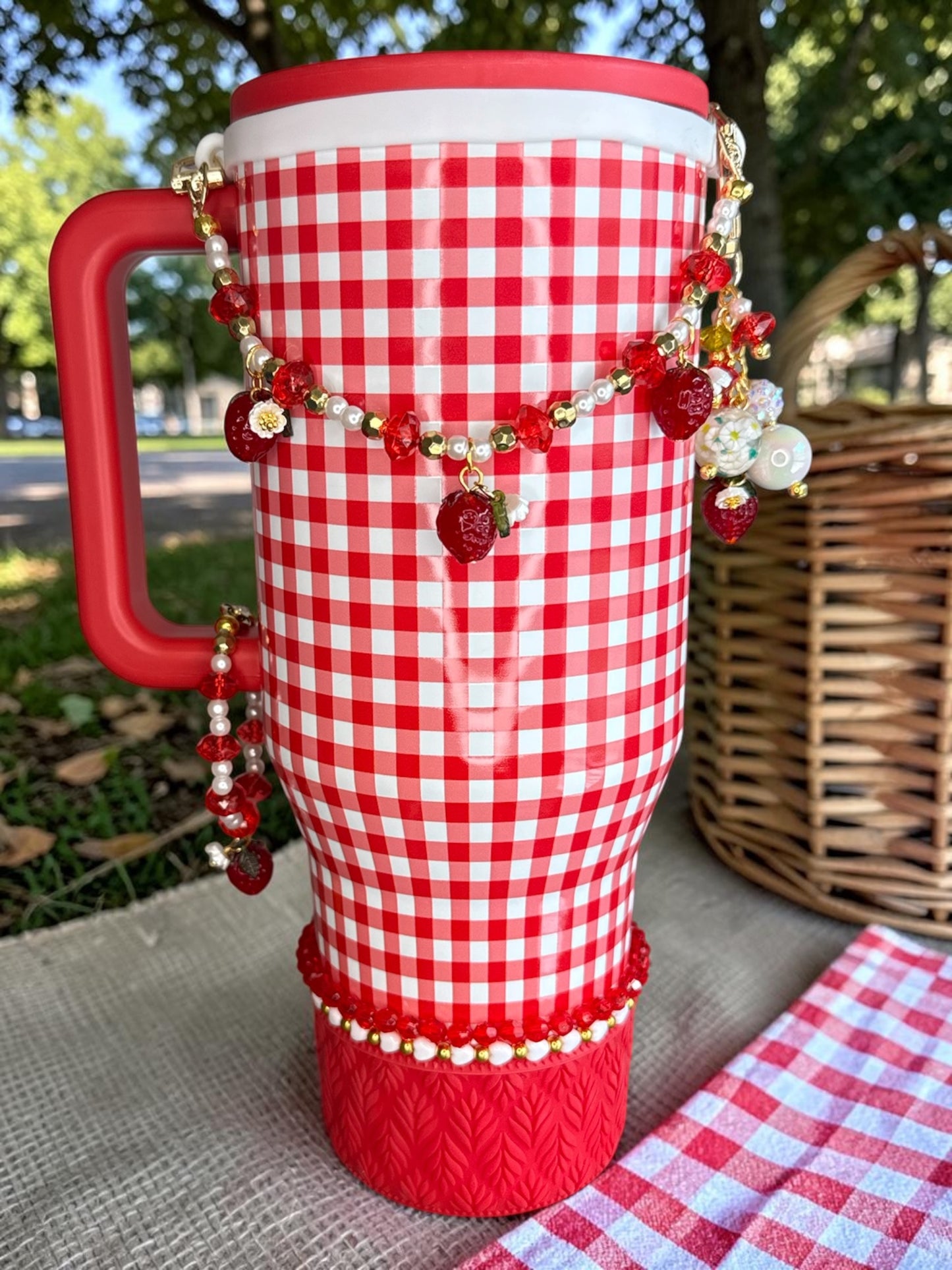 Tumbler Necklace Jewelry - Strawberry Pearl