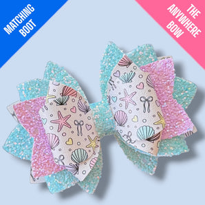 The Anywhere Bow - Coquette Shells (Teal)