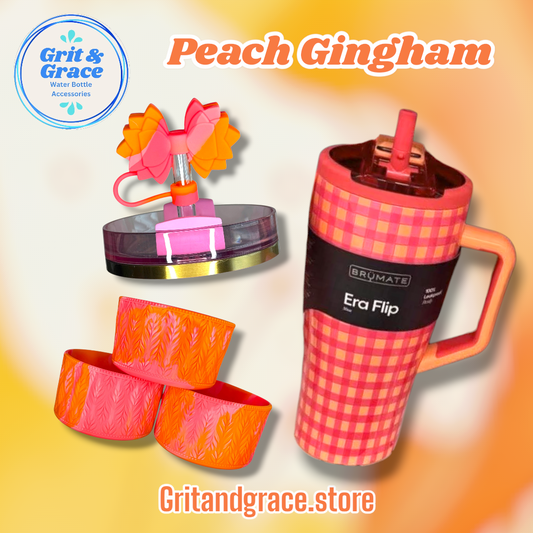 Peach Gingham BrüMate Tumbler + Grit & Grace Accessories: The Sweetest Match of the Season