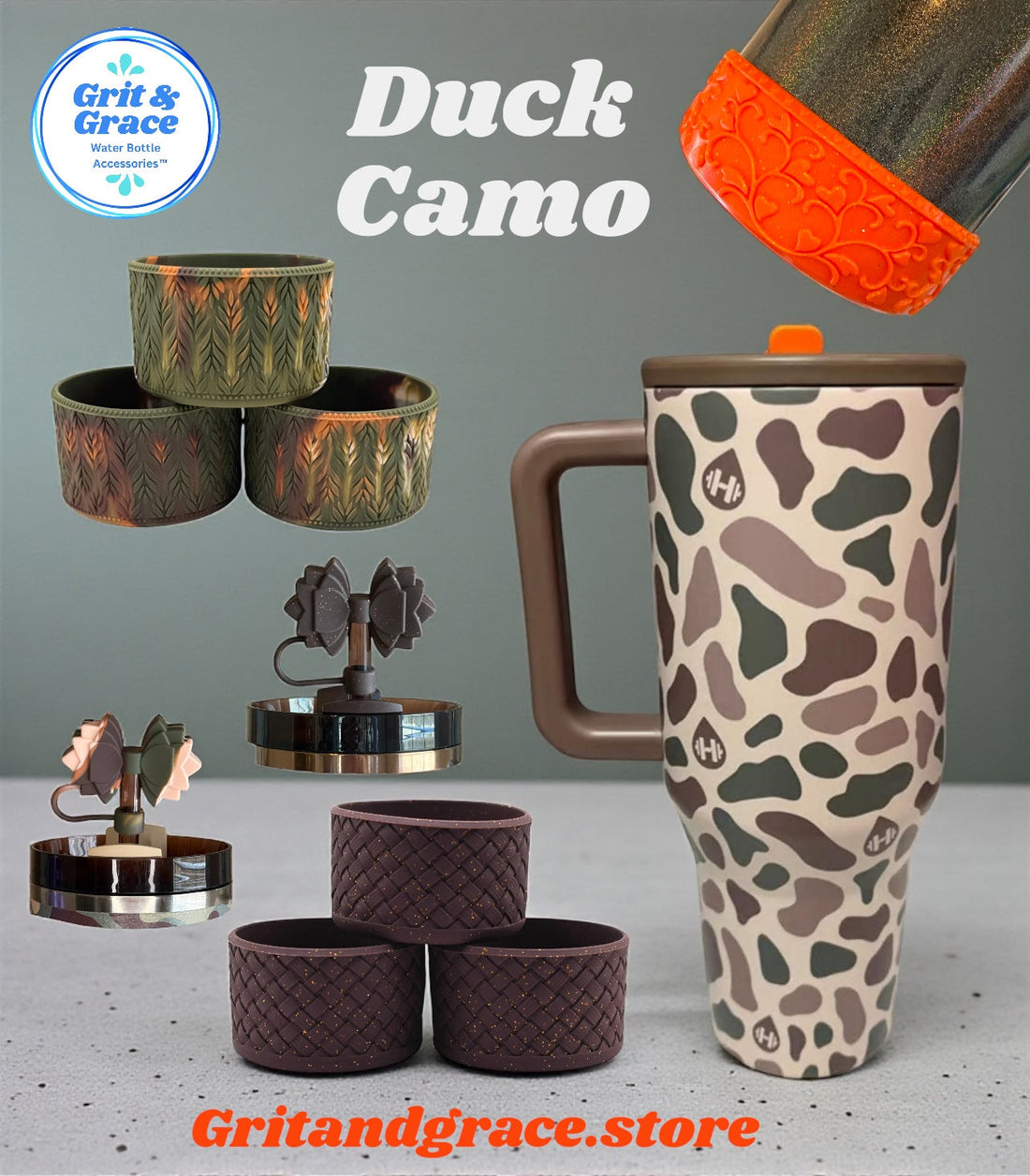 HydroJug Duck Camo 40 Ounce Tumbler with some Accessory Suggestions.