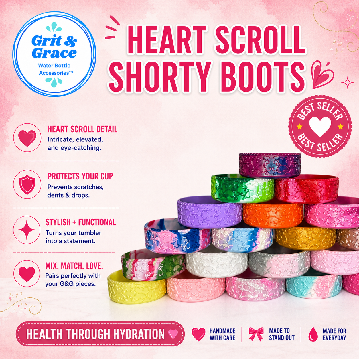 Heart Scroll Shorty Boot