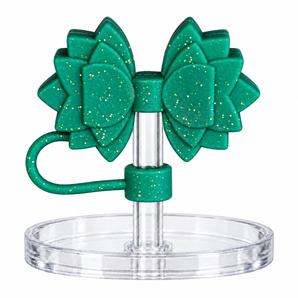 Gracie Straw Topper™ - Forest Green Glitter