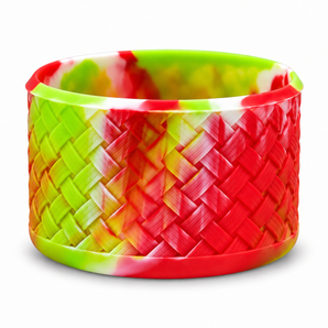 Grit & Grace Basketweave Silicone Bottle Boot – Holiday Lime & Red
