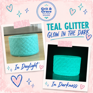 Basketweave Glow in the Dark Teal Glitter Boot