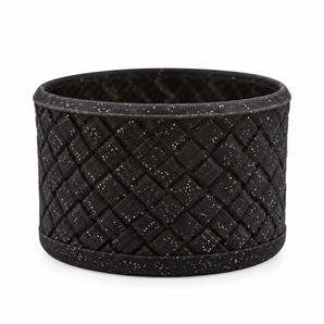 Basketweave Black & Silver Glitter Boot