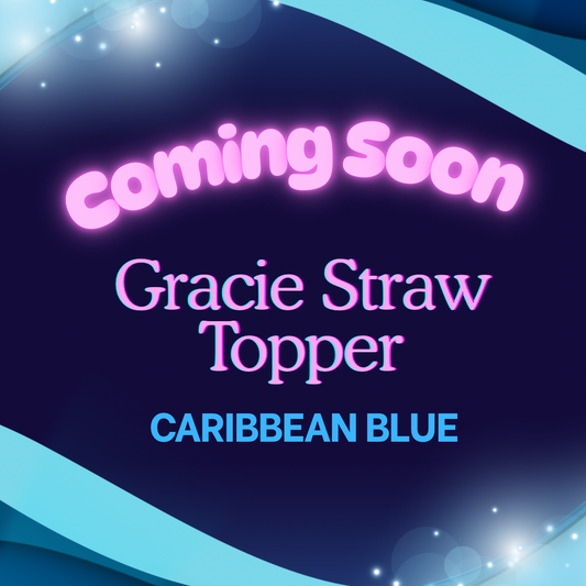 Gracie Caribbean Blue Straw Topper