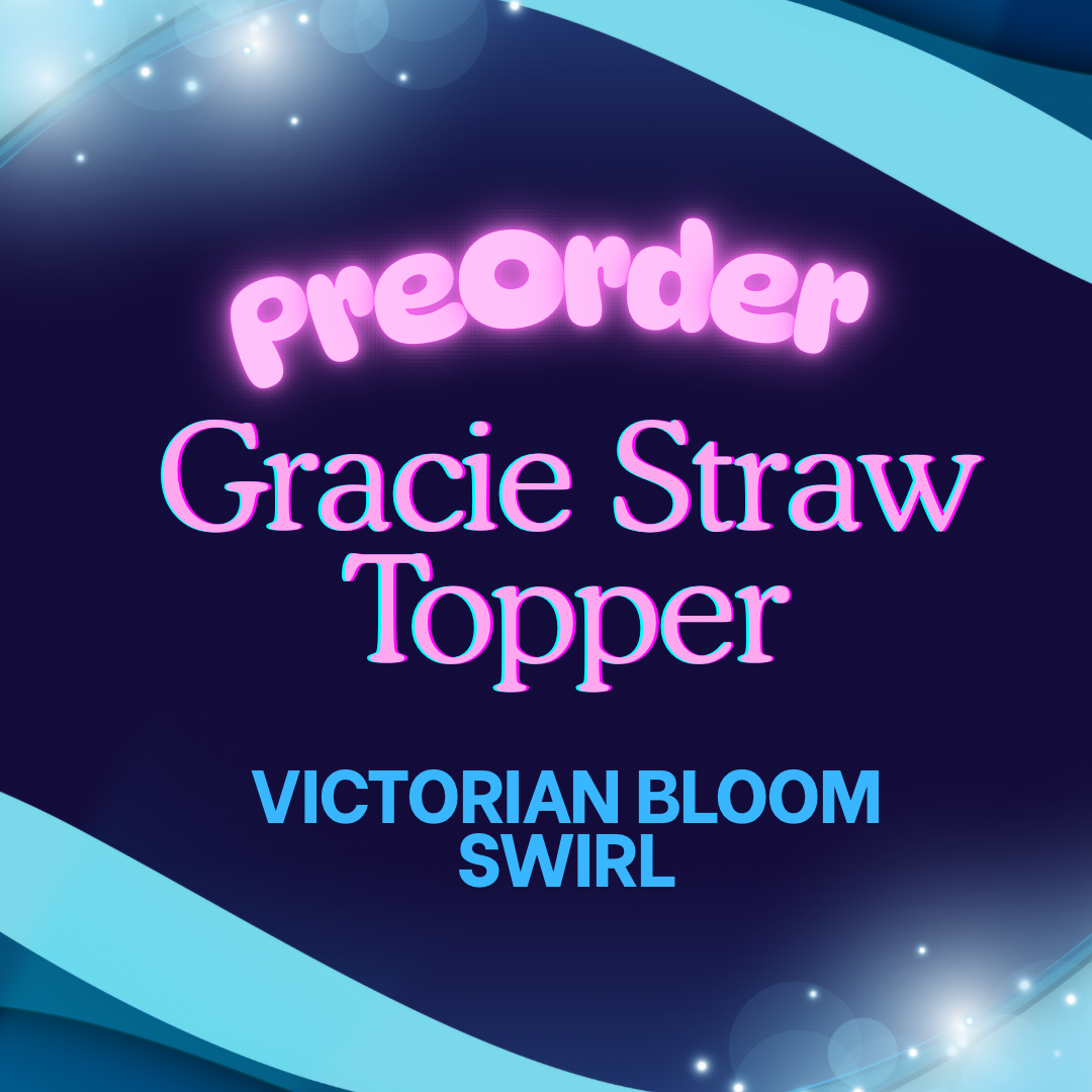 Gracie Victorian Bloom Swirl Straw Topper