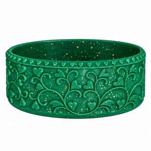 Heart Scroll Forest Green Glitter Shorty Boot