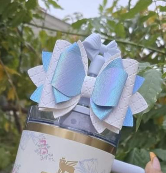 Iridescent Light Blue Bow