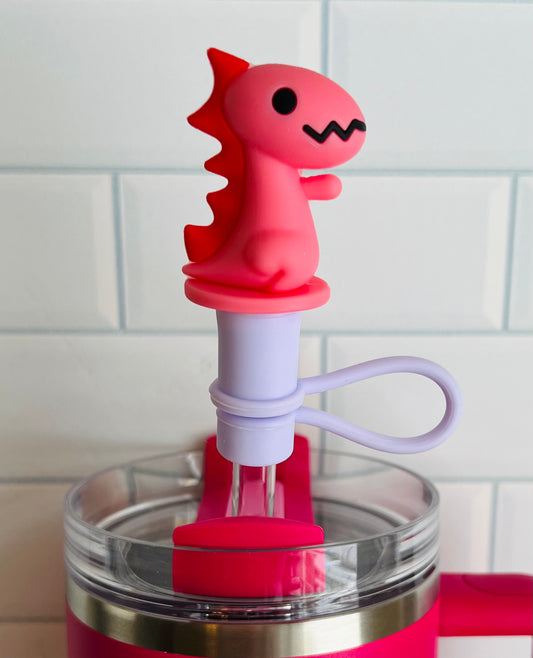 Pink Dragon Straw Topper (Interchangeable)