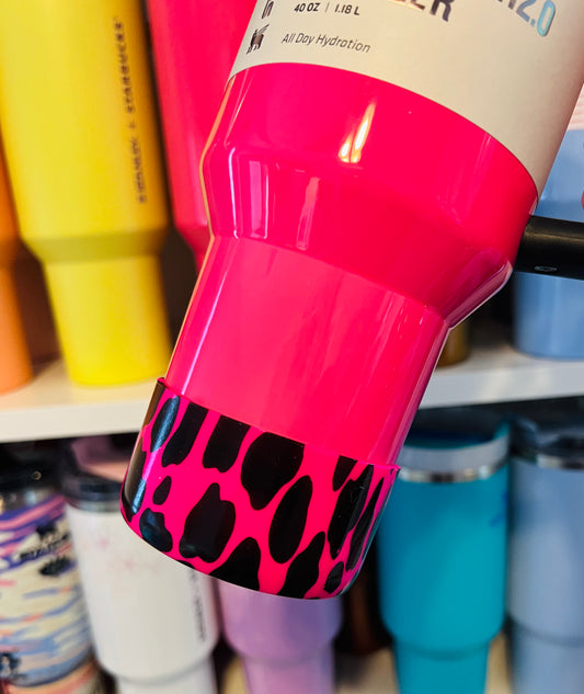 Neon Pink Cow Boot