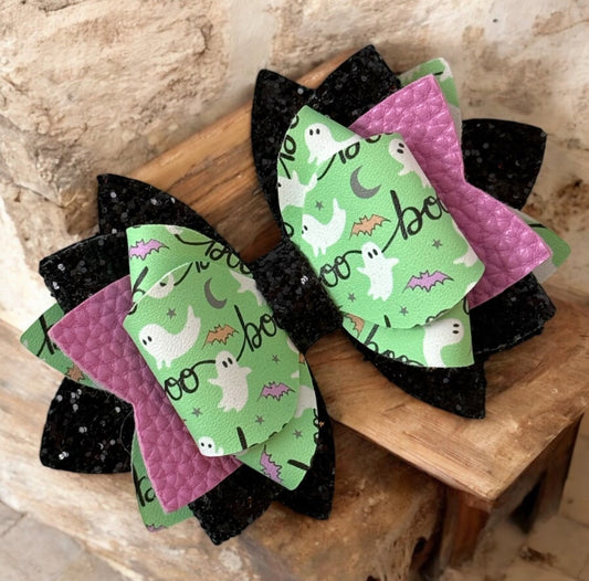 Boos! On Green Apple Bow