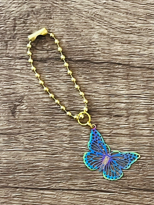 Iridescent Butterfly Handle Charm