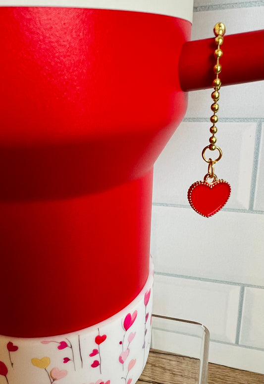 Lava Red Heart Handle Charm