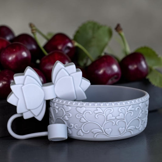 Gracie Slate Blue Straw Topper